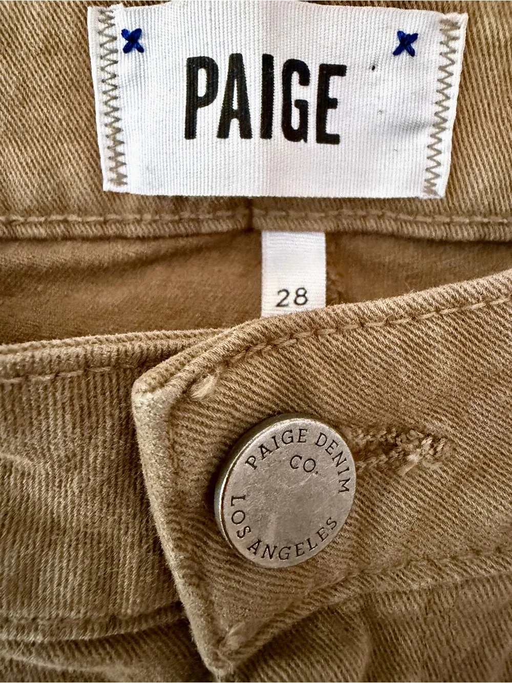 PAIGE Tan High-Rise Skinny Jeans - Picture 3 of 5
